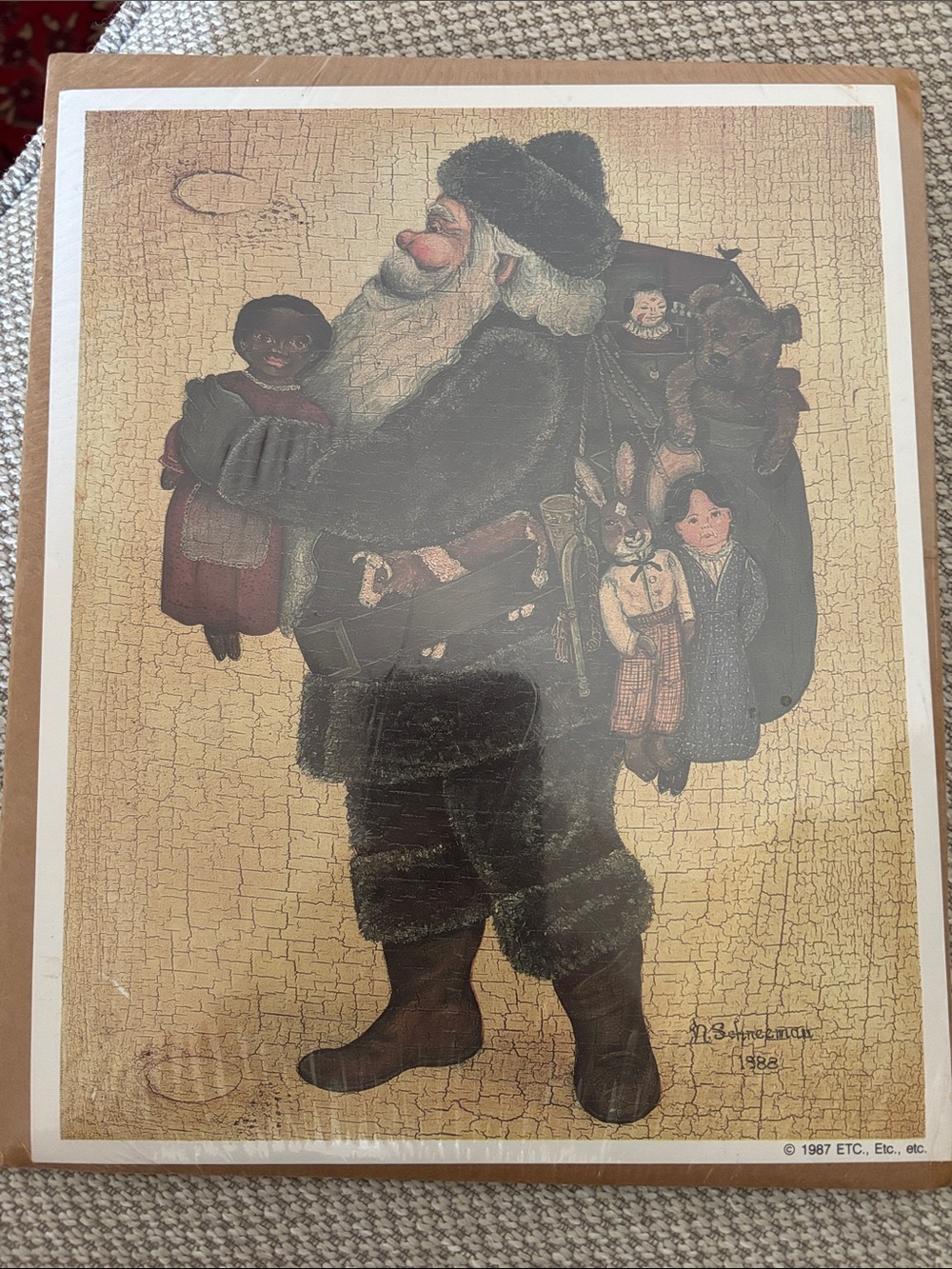 Norma J. Schneeman Vintage-Style Santa Claus Wall Art Print 1988 8x10